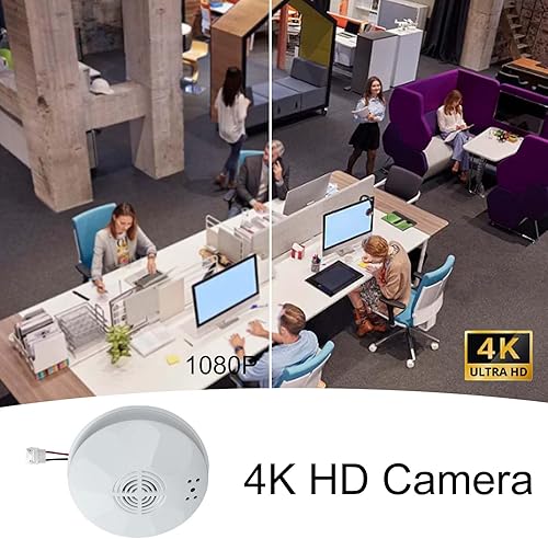 Miniatura 4 de Cámara oculta WiFi Ultra 4K HD, con forma de detector de humo, con visión nocturna clara, batería recargable de 800 mAh, grabación de video,