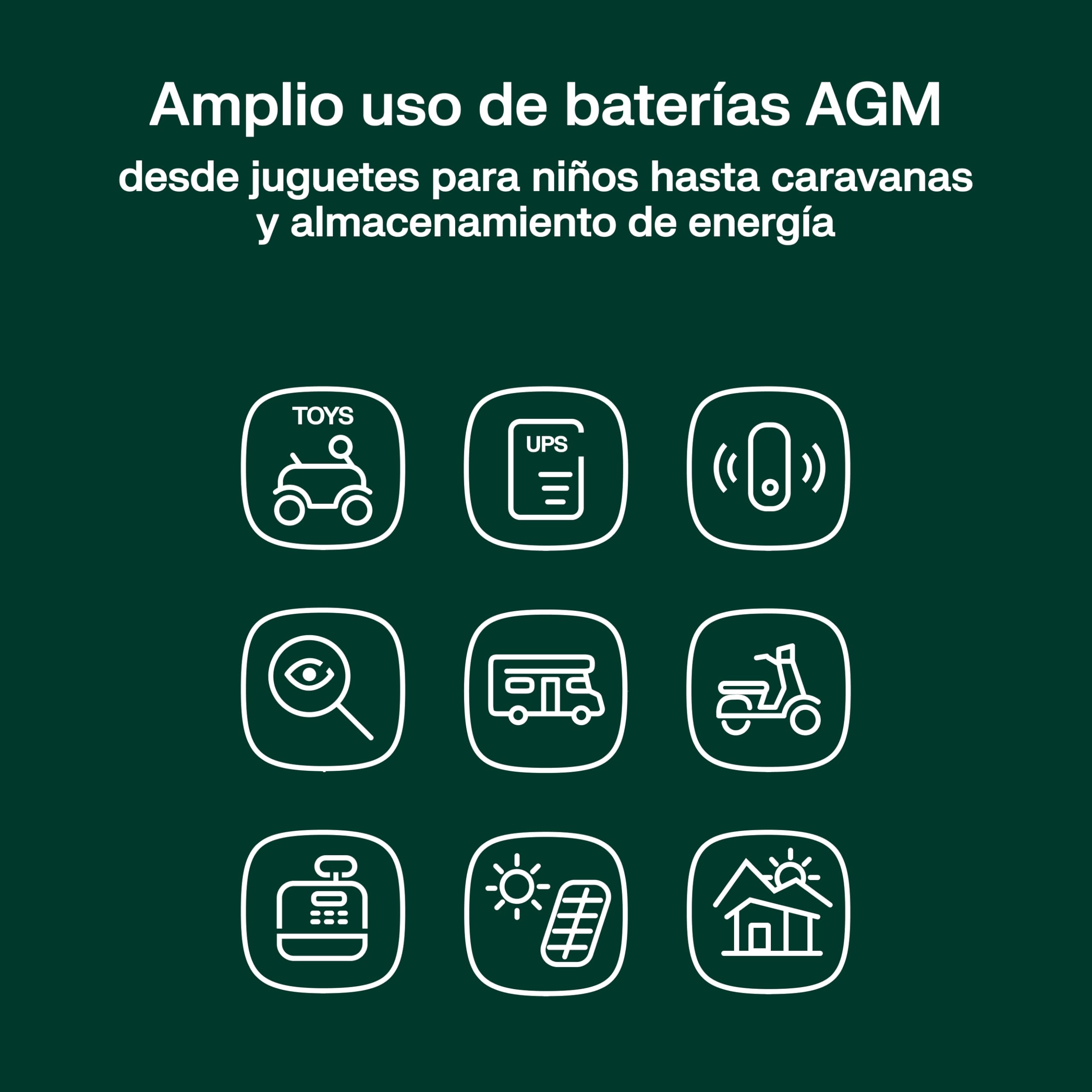 Green Cell AGM 12 V 33 Ah con batería IP54 de Fieltro, batería VRLA de Plomo de Plomo de Suministro, ciclos, sin Mantenimiento, para Caravana, fotovoltaica, Silla de Ruedas