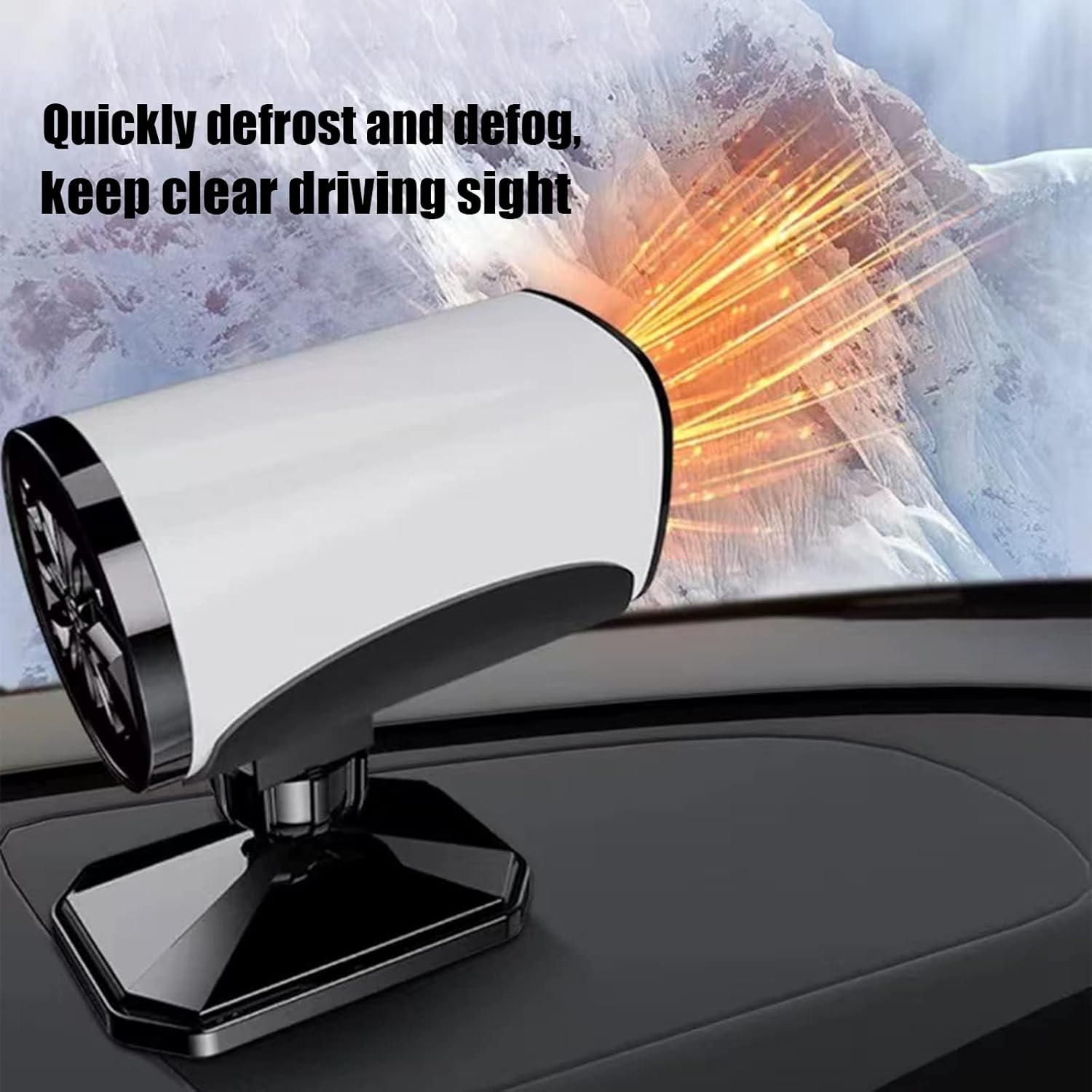 2022 New Car Heater, Portable Car Heater Fan 12V 150W Car Heater 2 in 1 Heating Fan Windscreen Fan Defroster Demister Car Amplifier Cooling Fans Automotive Replacement Heater for All car （White) : Electronics