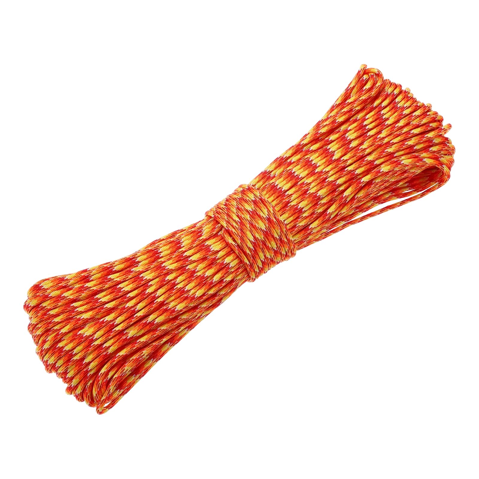 PATIKIL 550lb Paracord Rope 200ft, 4mm Tent Rope, 7-Strand Core Heavy Duty Cord for Outdoor Camping Hiking Tent Survival Utility Rope, Orange/Red/Yellow Camouflage