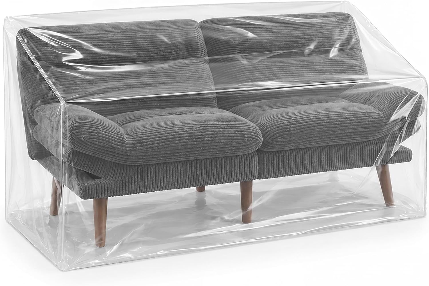 Novabright Transparent Furniture Cover Heavy Duty Plastic Futon Couch Chair Cover Clear Moving Bag Waterproof Dustproof Recliner Protector 4 Mil Thick 73 x 39 x 35 Inch for Storage Moving Furniture
