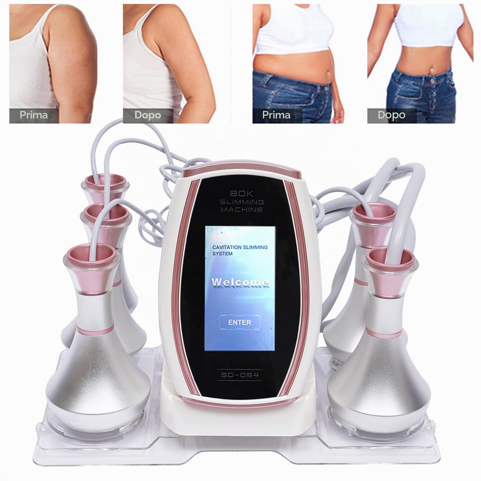 Macchina dimagrante, dispositivo a radiofrequenza 80K, massaggiatore elettrico per la cellulite da 220 V, con touch screen a LED, per perdita di peso ad alta frequenza, per viso, pancia