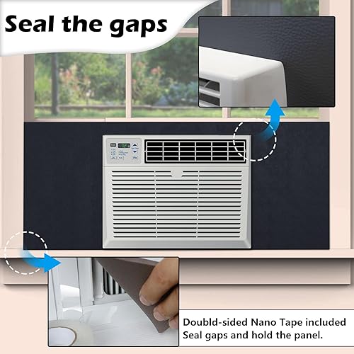 Miniatura 4 de BJADE'S Panel de espuma con aislamiento lateral de aire acondicionado para ventana, paneles envolventes completos de una pieza, kit de sellado de