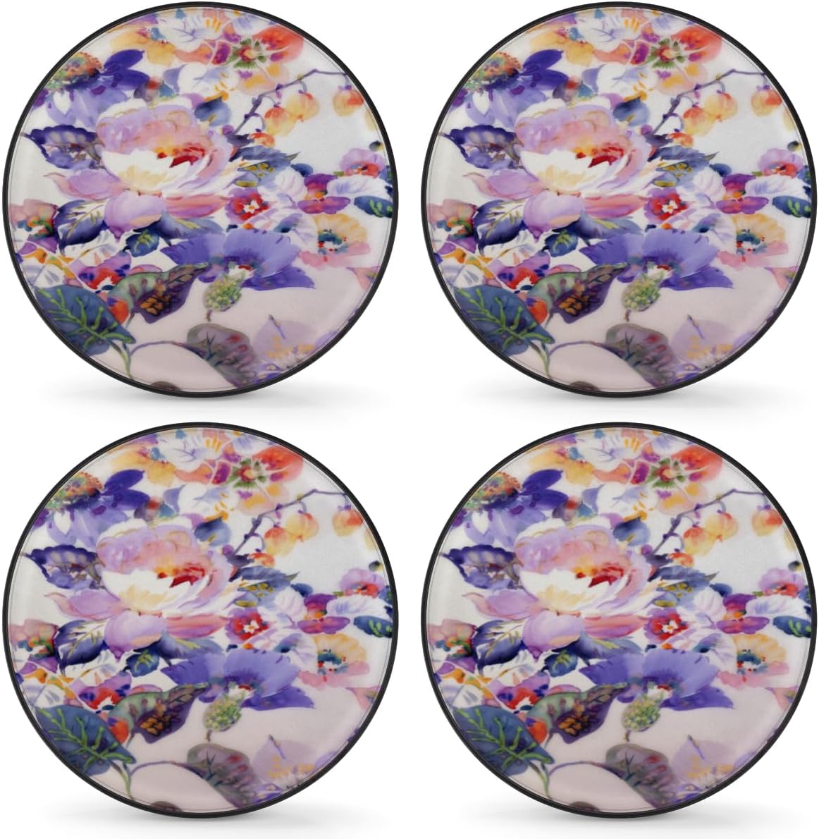 Watercolor Peony Tire Covers Portable Spare Tire Cover Soft Durable Waterproof Dustproof Set of 4 Bags 16 Inches for Car Truck SUV Trailer Camper