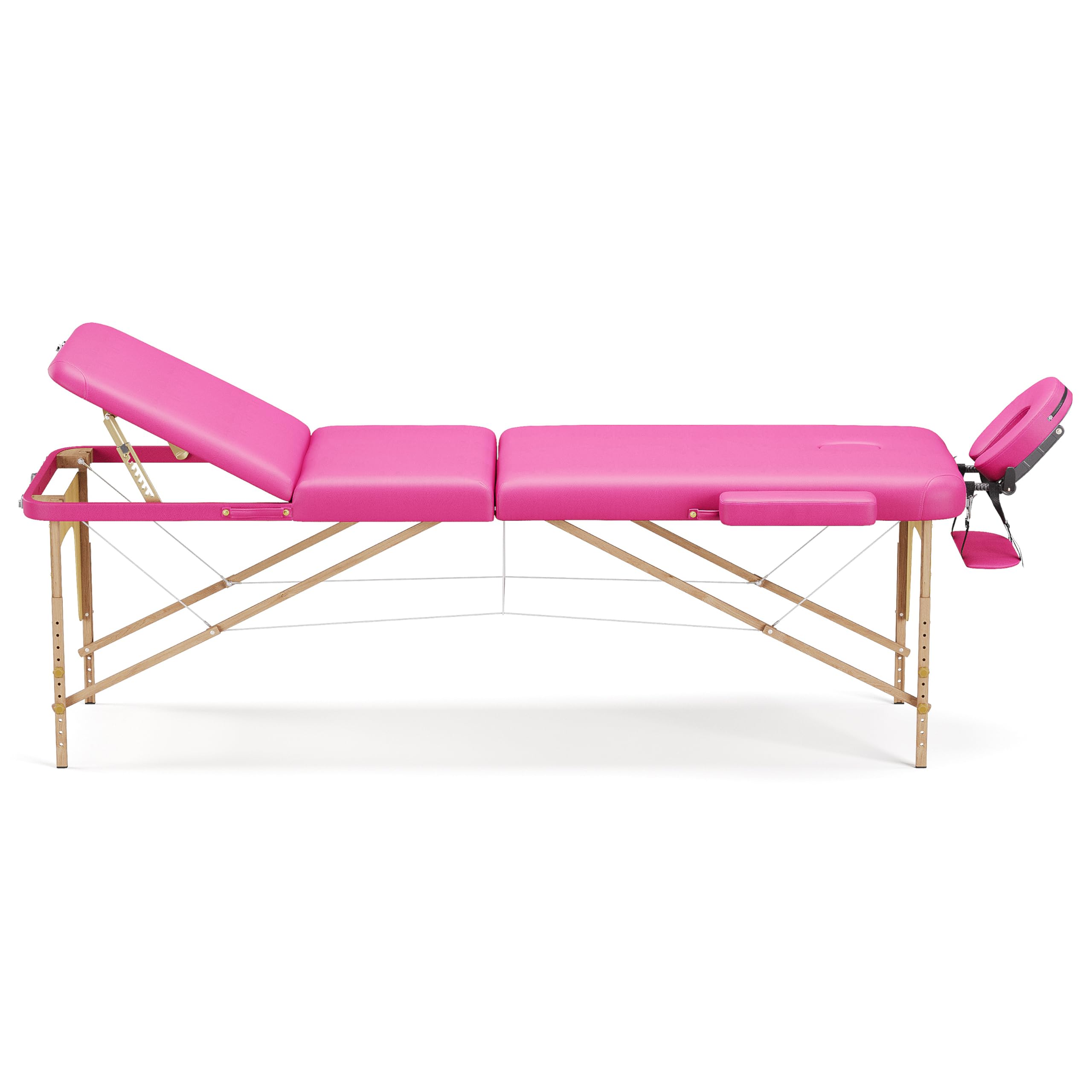 Beltom® Mobile Massagetisch Massageliege Massagebank 3 zonen klappbar + Kosmetik hocker - Pink