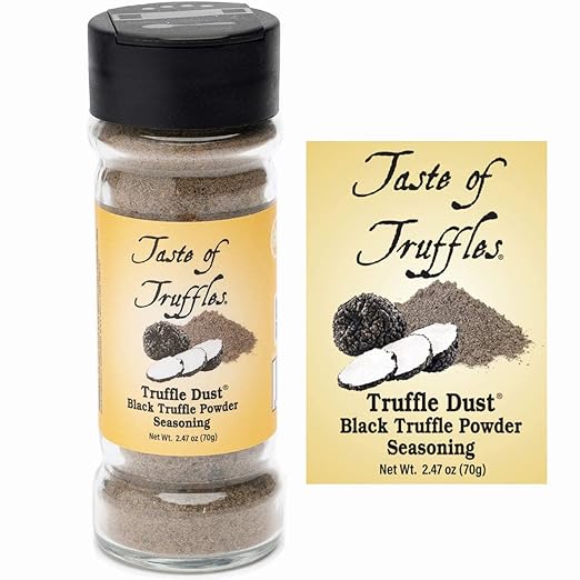 Truffle Dust® Seasoning, Truffle & Mushrooms Powder Seasoning, Truffle Gourmet Food Condiments Vegan and Vegetarian Friendly (Black Truffle, 2.47oz (70g))