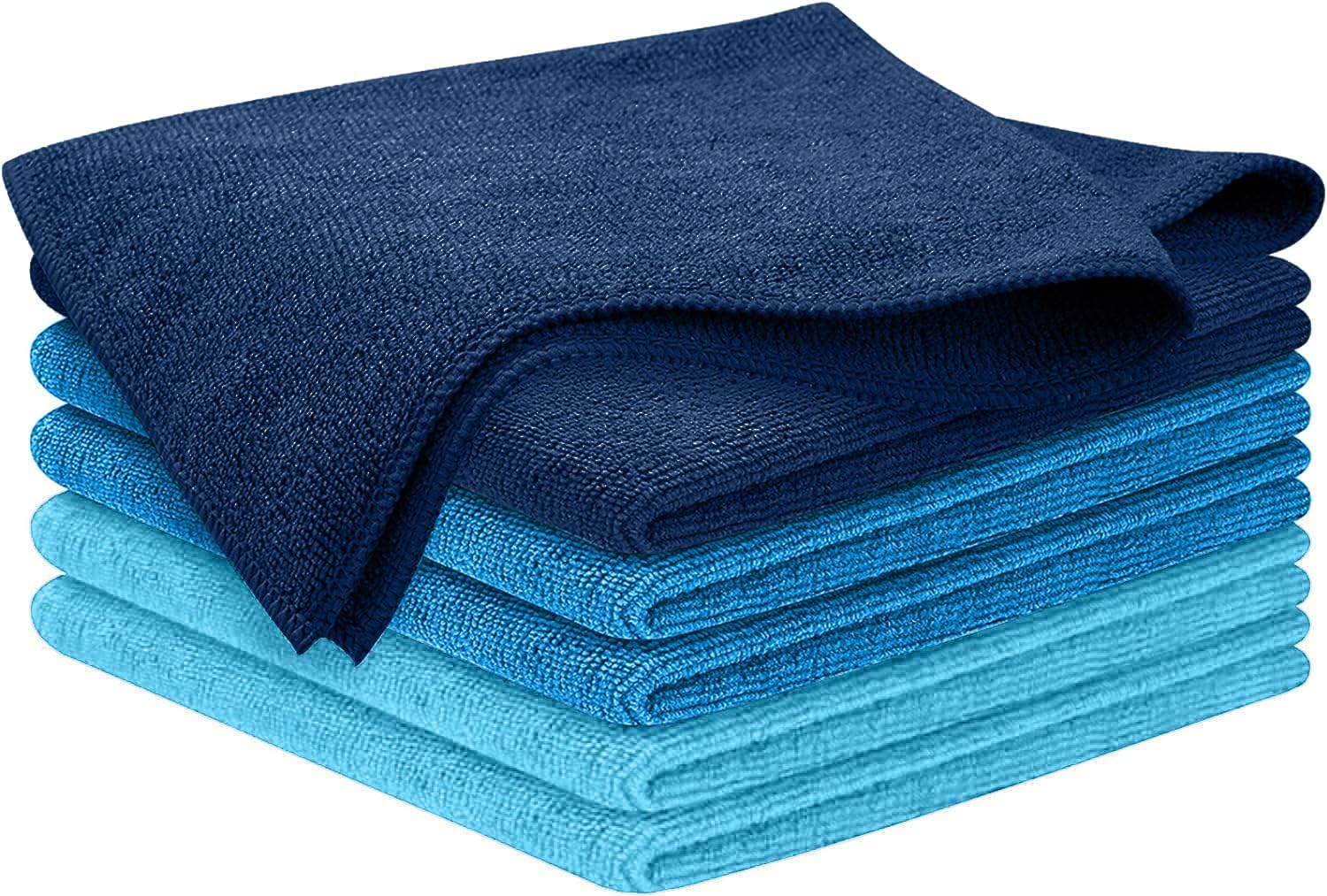 USANOOKS Microfiber Cleaning Cloth - 6 Pcs 11.5"x11.5" - High Performance - 1200 Washes, Ultra Absorbent Towels Weave Grime & Liquid for Streak-Free Mirror (Pack of 6)