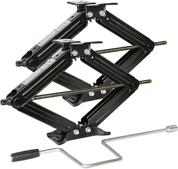 Weize Camper RV Trailer Stabilizer Leveling Scissor Jacks with Handle -24"- 6500lbs - Set of 2