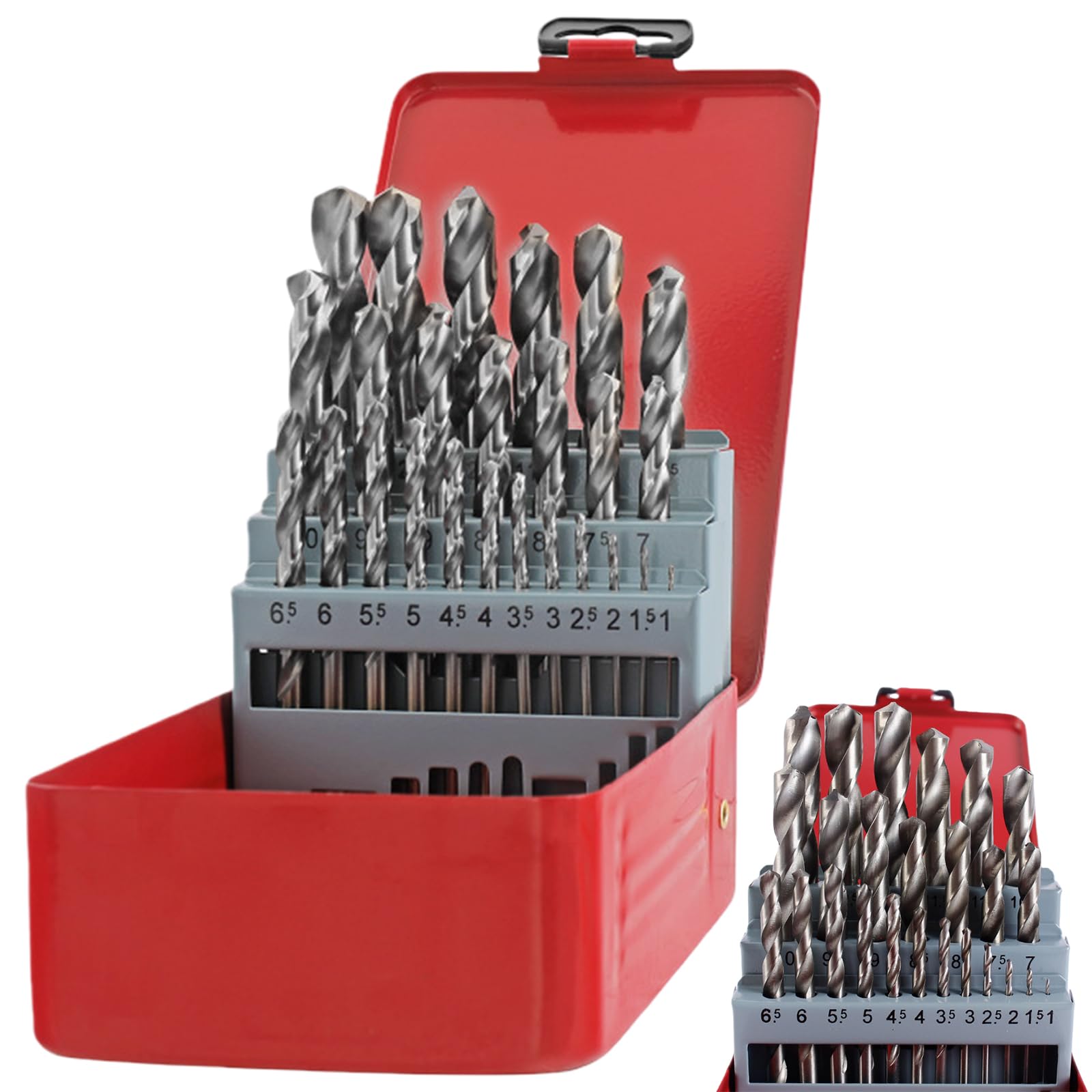 HSS Spiralbohrer: 25 Stücke Präzision 25 Stück Bohrerset, Selbstzentrierend Metallbearbeitung Werkzeug, für Metallbearbeitung (1-13mm, Weiß)