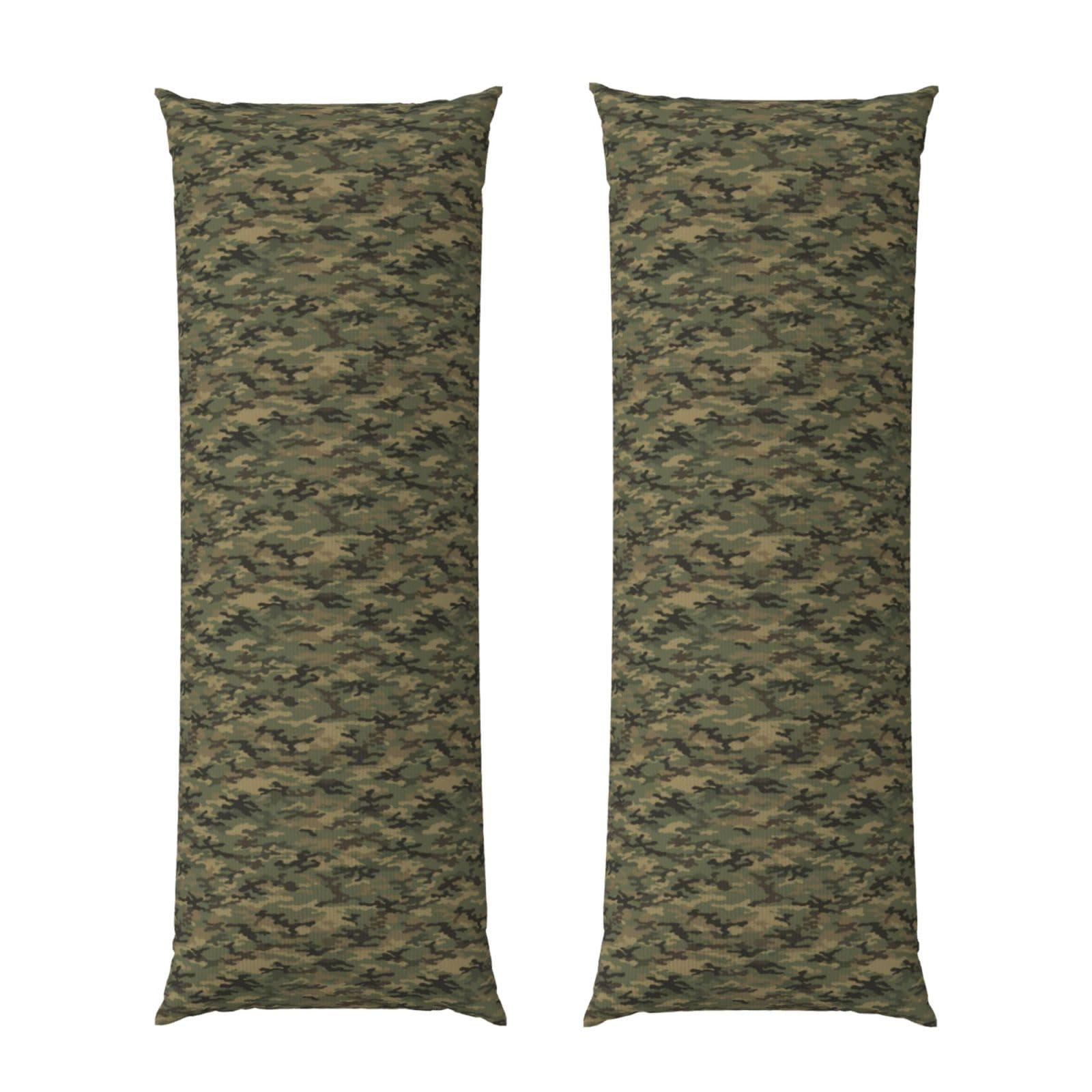 Body Pillow Protector Cover 20x60 Military Camouflage, Soft Microfiber Pillowcase with Zipper, Wrinkle Shrinkage Resistant, for Bed Couch Sleeping