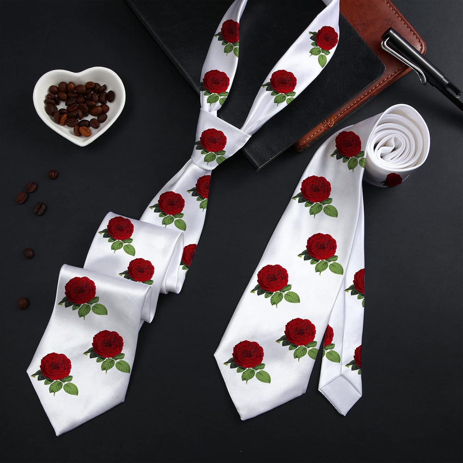 Geyoga Sublimation Blank Tie for Men Solid DIY Dye White Polyester Neckties Sublimation for Weddings Party - Image 5