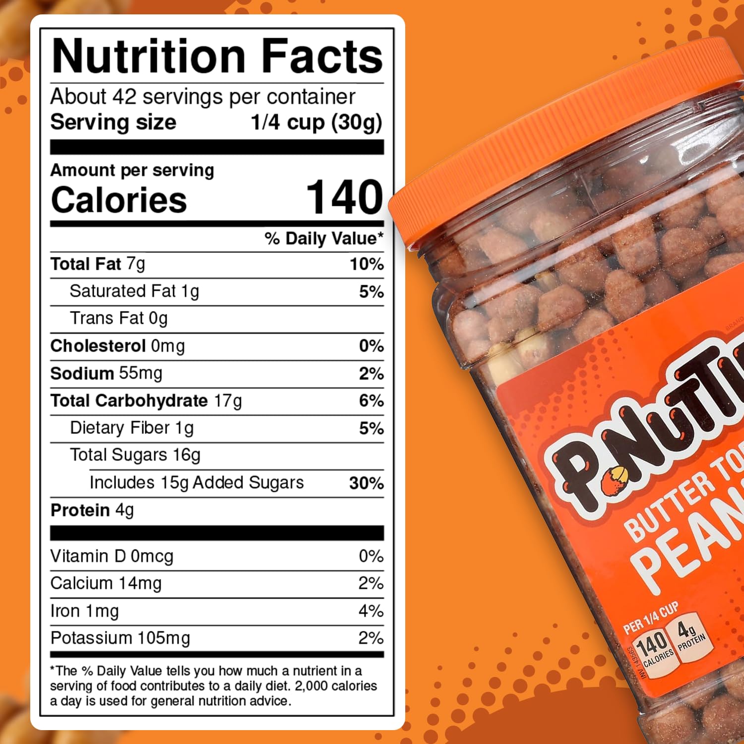 P-Nuttles Butter Toffee Covered Peanuts, 44 Oz Resealable Jar (Pack of 2) - Sweet & Salty Candied Peanuts Snacks - Perfect for Parties, Travel & Gatherings - Kosher Certified Crunchy Gourmet Snacks