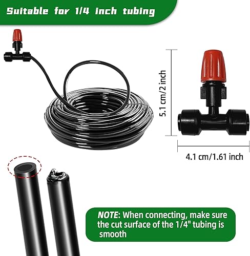 Miniatura 7 de 20 microemisores de pulverización de riego por goteo a presión para tubos de riego de 14 de pulgada, boquilla atomizadora ajustable de tres vías,
