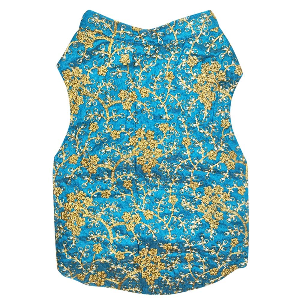 Myartbucket Dog Sherwani: Ethnic Wear, Wedding Dress for Dogs Melting Designer Sherwani (S, Cobalt Blue)