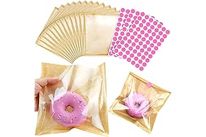 7.5 x 7.1 Inch Heat-Sealable Bakery Bags for Cookie and Donut Packaging with Visibility Window