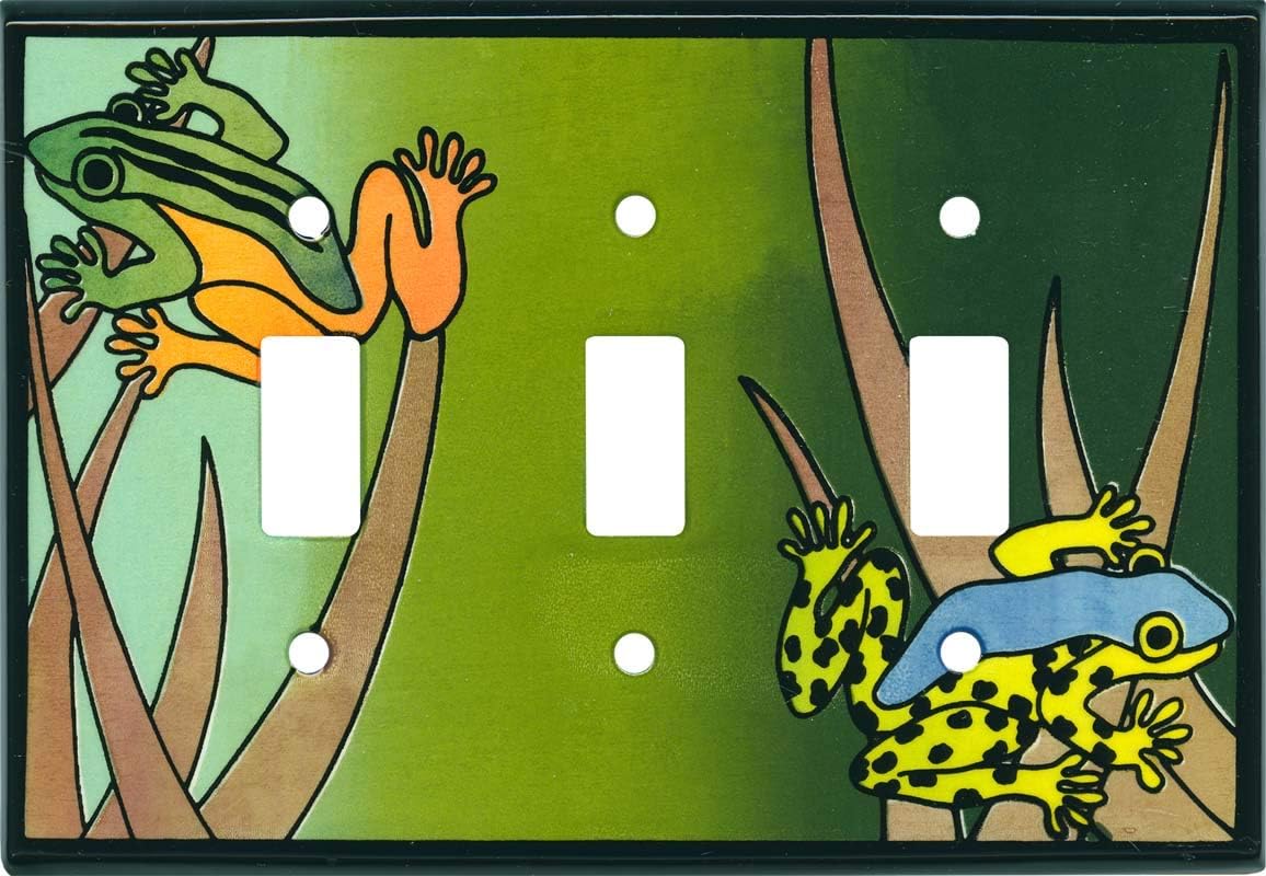 Rainforest Ceramic - 3 Toggle Light Switch Covers