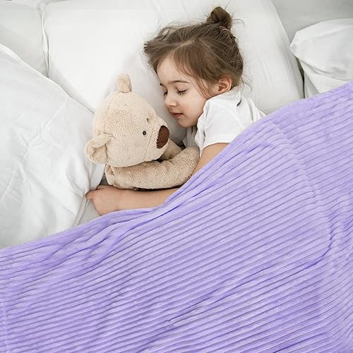 Vista 409 de Vessia Manta de franela de forro polar, 300GSM, acogedora manta a rayas verde salvia para sofá, cama y sofá, cálida y suave, acogedora manta