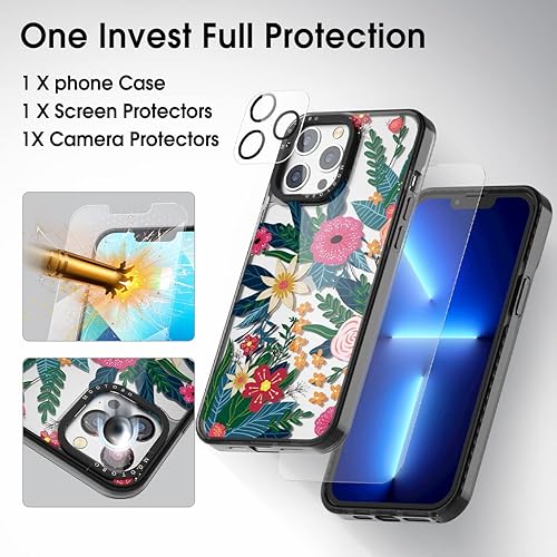 Miniatura 8 de Funda 4 en 1 para iPhone 13 Pro Max con protector de pantalla + protector de lente, borde de parachoques de TPU transparente, delgada, a prueba de