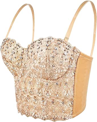 TheMogan Women's PLUS Padded Criss Cross Strappy Bustier Crop Top