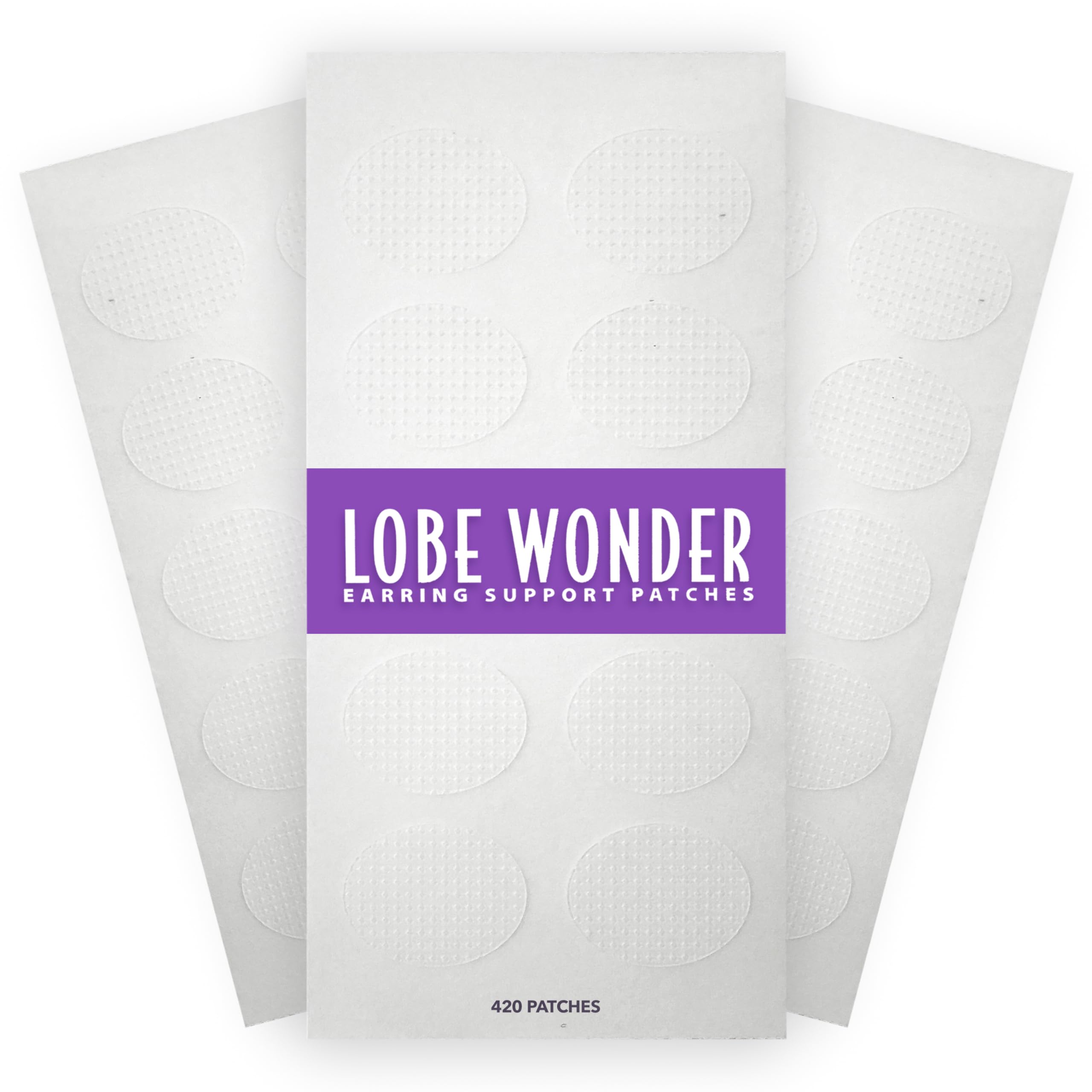 The ORIGINAL Ear Lobe Support Patch for Pierced Ears - Eliminates the Look of Torn or Stretched Piercings - Protects Healthy Ear Lobes from Tearing - 420 Patches - Clear & Latex-Free