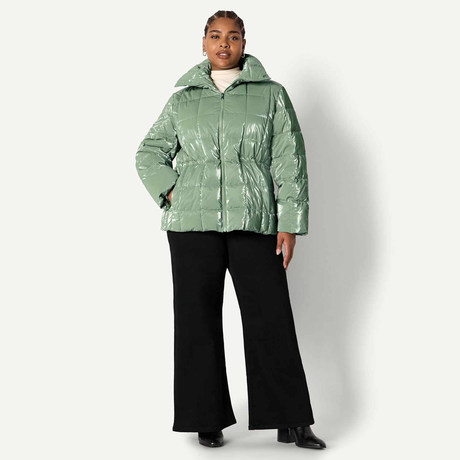 Amazon Essentials Women's Oversized-Fit Square Quilted Puffer Jacket with Adjustable Waist - Image 7