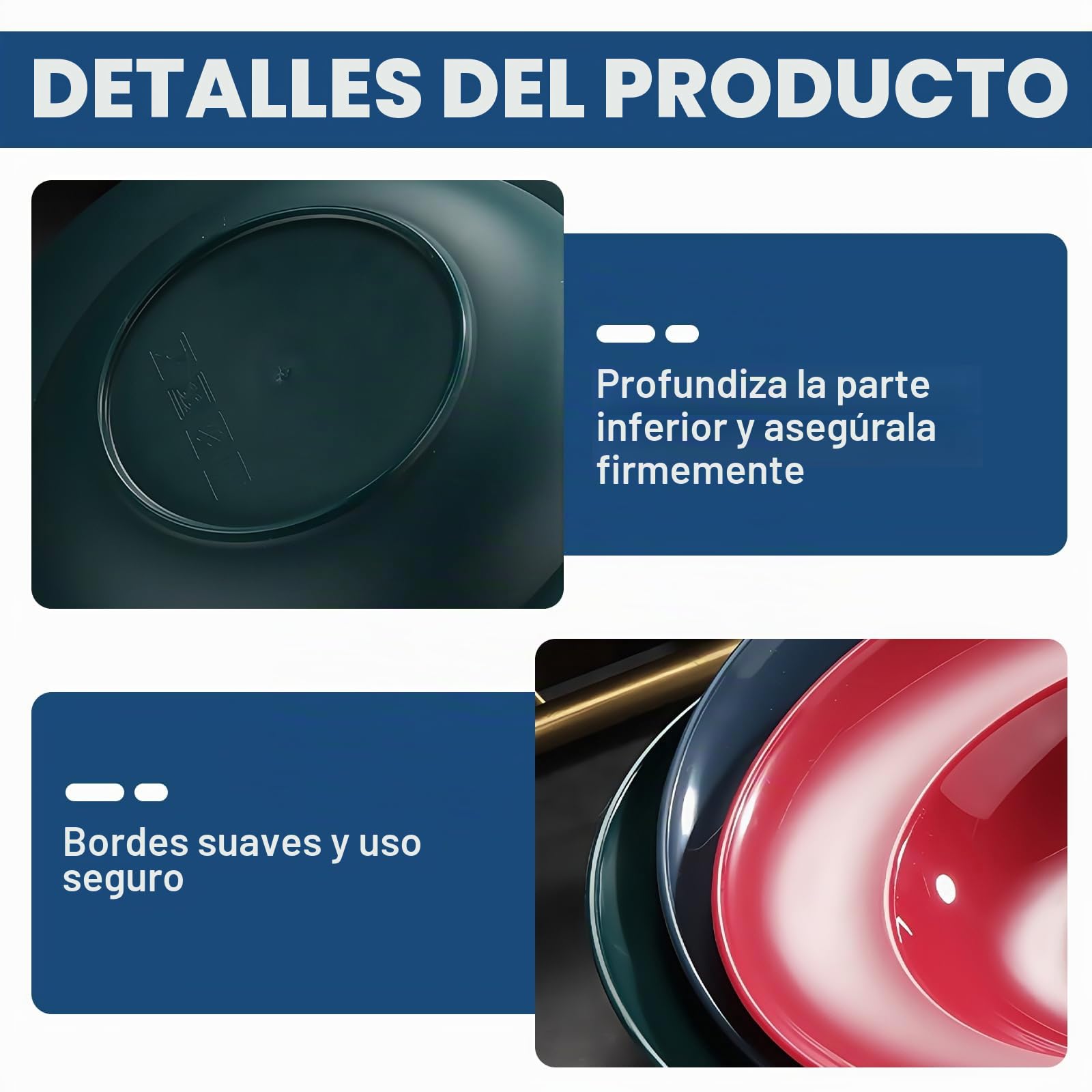 Juego de 6 platos hondos de pasta, platos hondos, platos hondos, reutilizables, platos profundos, para pasta, ensaladas, filetes, microondas y lavavajillas – 4,5 x 23 cm