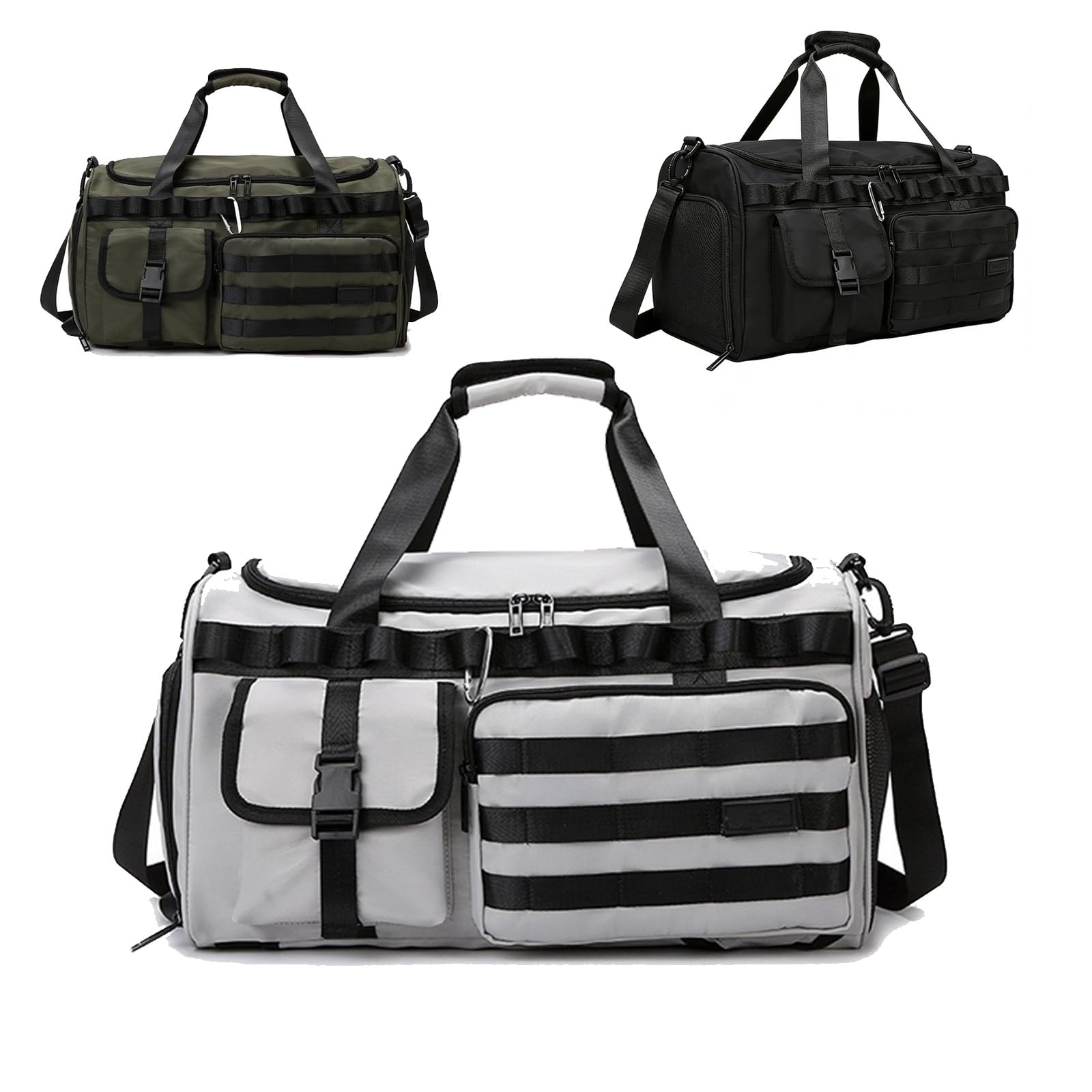3-in-1 45L Gym & Travel Duffle Bag Backpack with Shoe Compartment & Wet Pocket – Multi-Functional Sports Bag for Workout, Weekend, Overnight Use