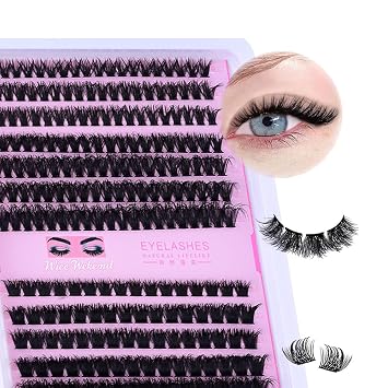 280 Pcs Individual Eye lash 3D Curl Lash Clusters Extensions Clusters 60D/100D Cluster Eyelash Lashes Fluffy Wispy Clusters Lashes Makeup at Home - DIY Lash Extension Kit for Self pestanas falsas