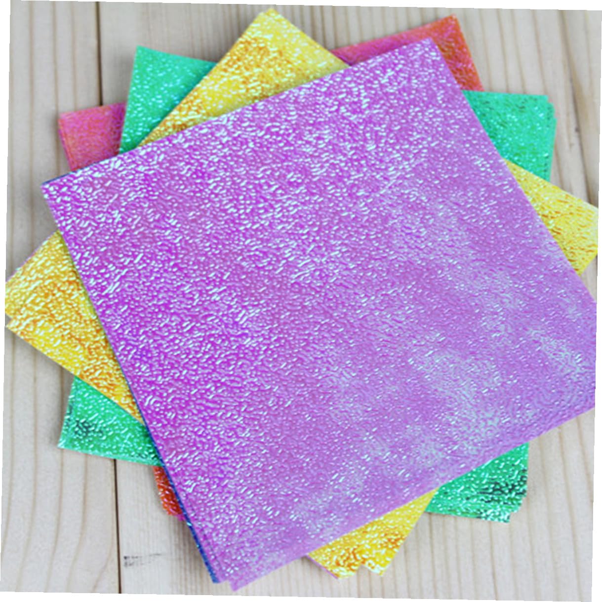 100 Stück Schimmerndes Faltpapier Buntes Bastelpapier DIY Origami papier Stabile Handgemachte Glitzer papiere für Scrapbooking Grußkarten Bastelprojekte Zufällige Zufällige Farbe