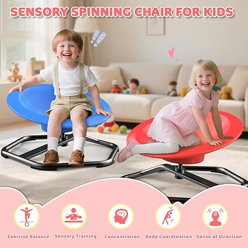 Miniatura 3 de Silla giratoria para niños, asiento giratorio de 360, silla tambaleante para sentarse y girar para niños pequeños, juguetes de equilibrio sensorial,