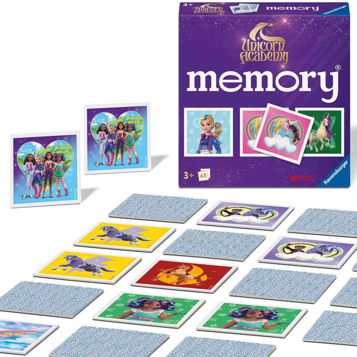 Ravensburger Unicorn Academy Mini Memory Game for Kids Age 3 Years Up - 2 to 6 Players