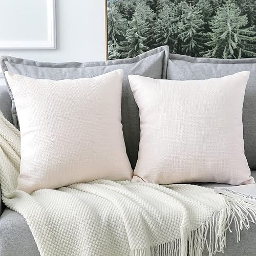 Miniatura 4 de OTOSTAR Juego de 2 fundas de almohada de lino cuadradas decorativas de 20 x 20 pulgadas para decoración del hogar, sofá, dormitorio, automóvil,