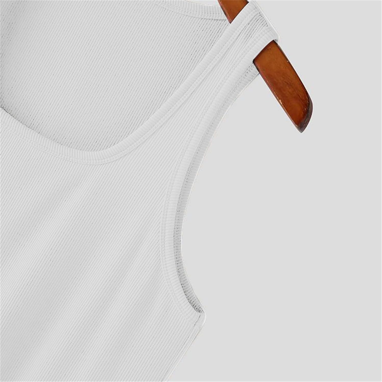 Men's Square Neck Ribbed Tank Top – Muscle Fit Gym Tank for Workout, Bodybuilding & Athletic Training