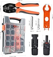 Vista 2 de Kit de herramientas de crimpado de conectores de panel solar con 1 crimpador, 15 pares de conectores y 1 llave inglesa, herramientas esenciales
