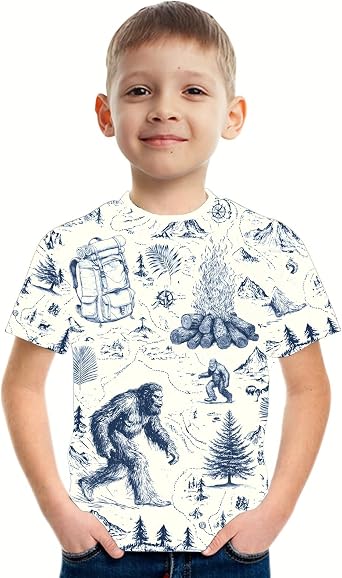 DFZ Boys and Toddler Boy Funny Cosplay T-Shirt Novelty Printed Short Sleeve for 4-14 Years Crewneck Casual Tops Unisex