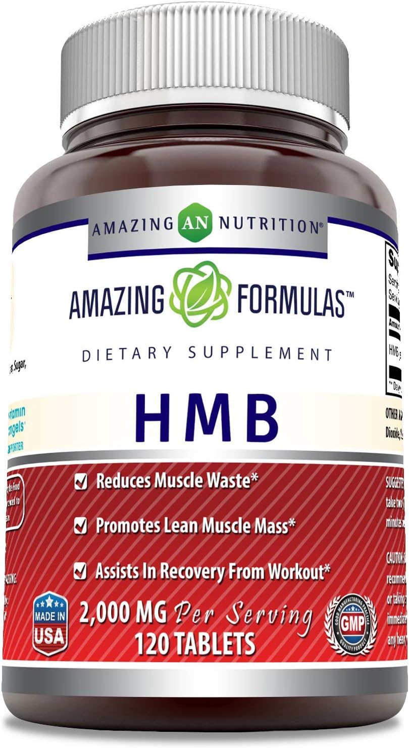 Amazing Formulas HMB 2,000 MG - 60 Servings - Supports Lean Muscle Mass - Boosts Workout Recovery Time -120 Count : Health & Household