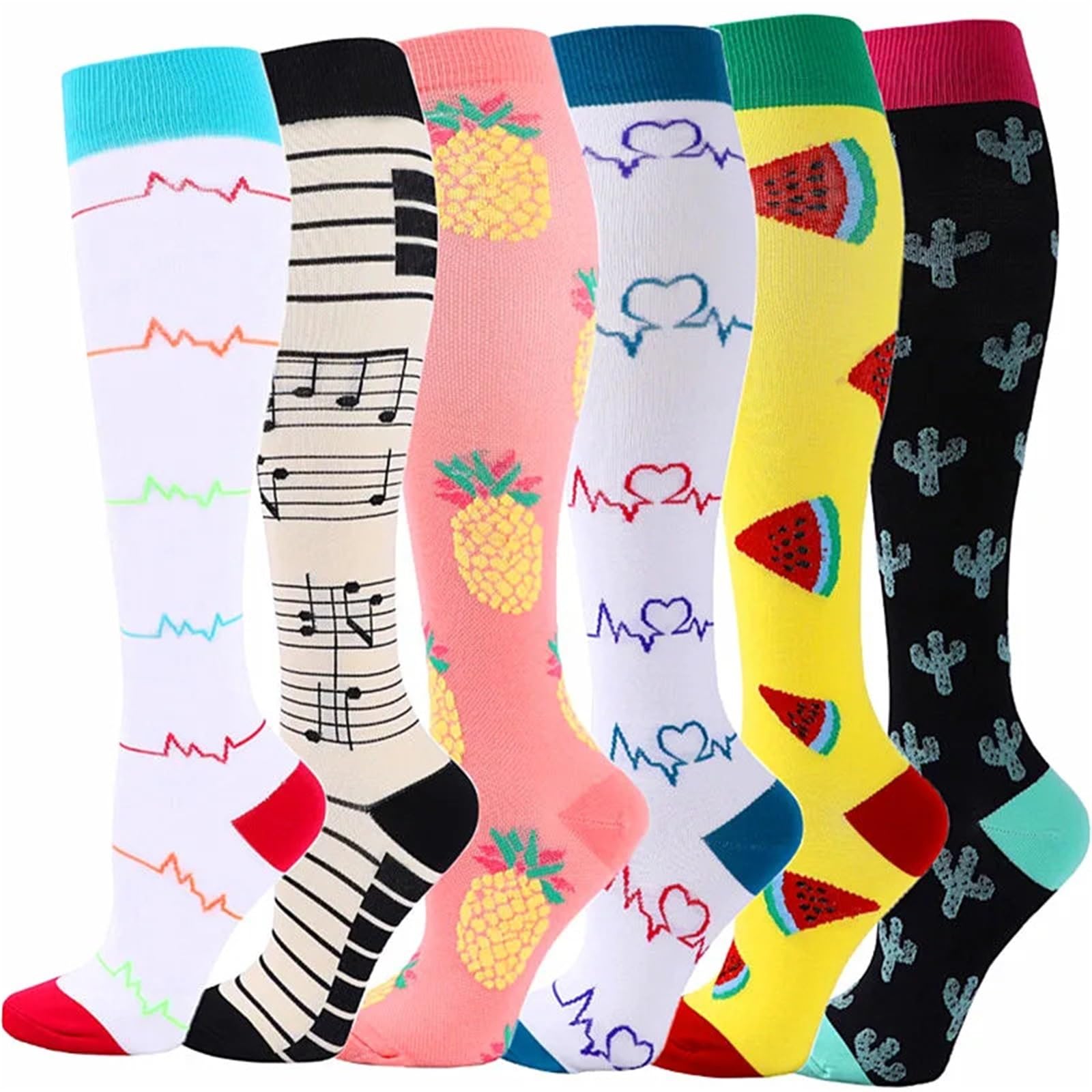 Calze A Compressione Calzini A Compressione For Leggings Da Corsa, Da Calcio, Unisex, For Adulti, Edition Network, Calzini Da Infermiere Rossi A Pressione, Da Uomo Per Sport, Corsa, Escursioni(MIX006-