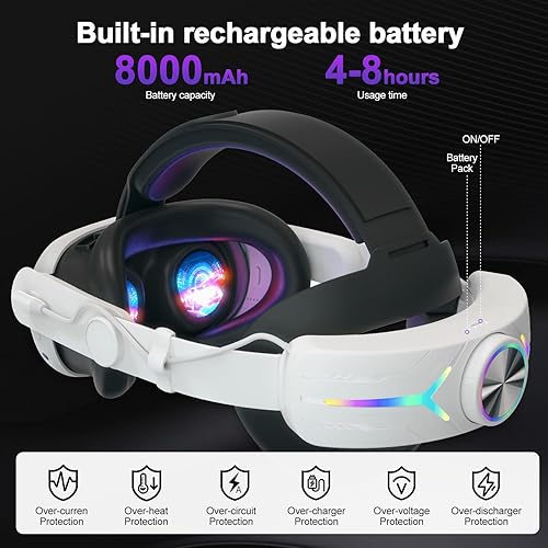 Miniatura 2 de Eyglo 3 correas de batería RGB Light compatibles con Meta Quest 3 con funda de agarres, repuesto para correa Oculus Quest 3 Elite con batería de