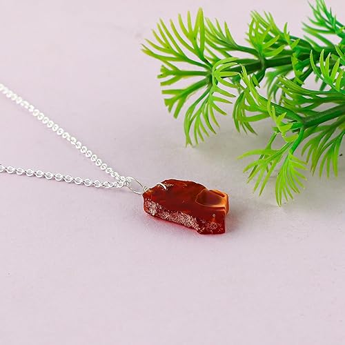 Miniatura 2 de Colgante delicado de piedras preciosas naturales crudas, collar de piedras ásperas surtidas, hecho a mano, joyería hipoalergénica bohemia