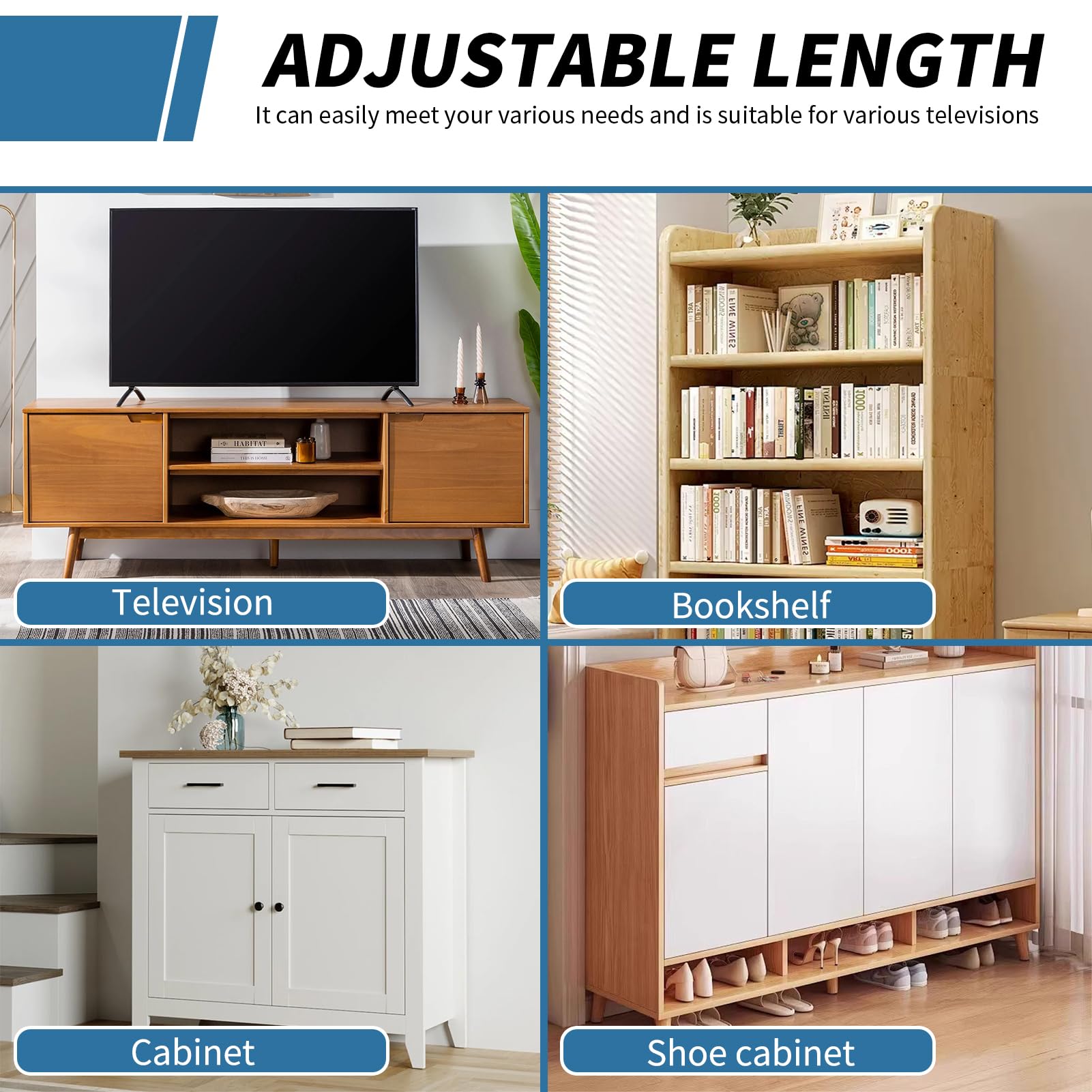 Sangles de Sécurité pour Meubles et TV Anti Basculement Réglables 2PCS