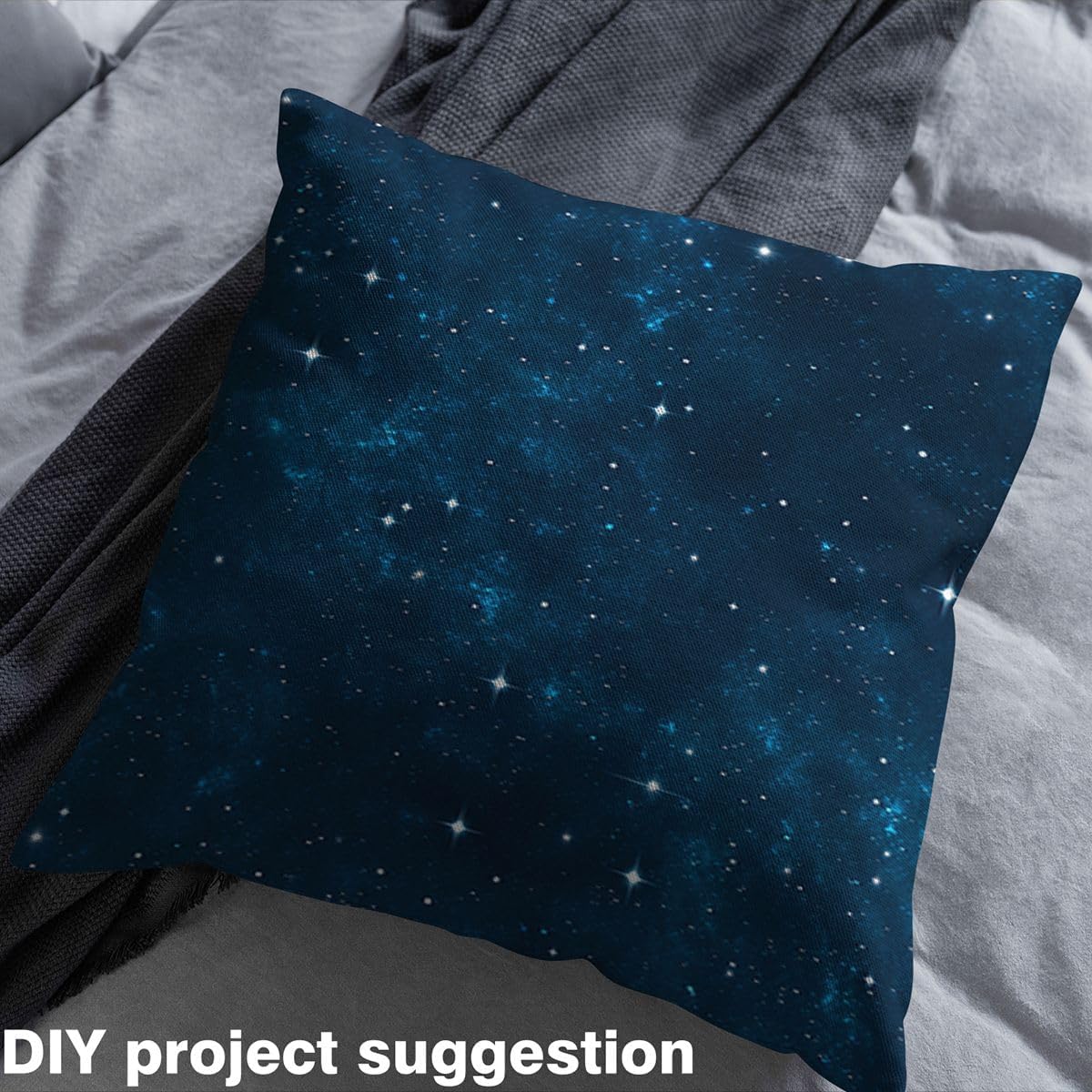 Galaxy Upholstery Fabric by The Yard, Outer Space Starry Sky Indoor Outdoor Fabric by The Yard, Universe Sparkle Stars Decor for Upholstery and Home DIY Sewing Projects, 5 Yards, Blue