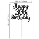 Gyufise 1Pc Happy 30th Birthday Cake Topper Glitter 30 & Fabulous 30th Birthday Cake Pick for Celebrating 30th Birthday Anniversary Party Cake Decorations Supplies Black gallery image