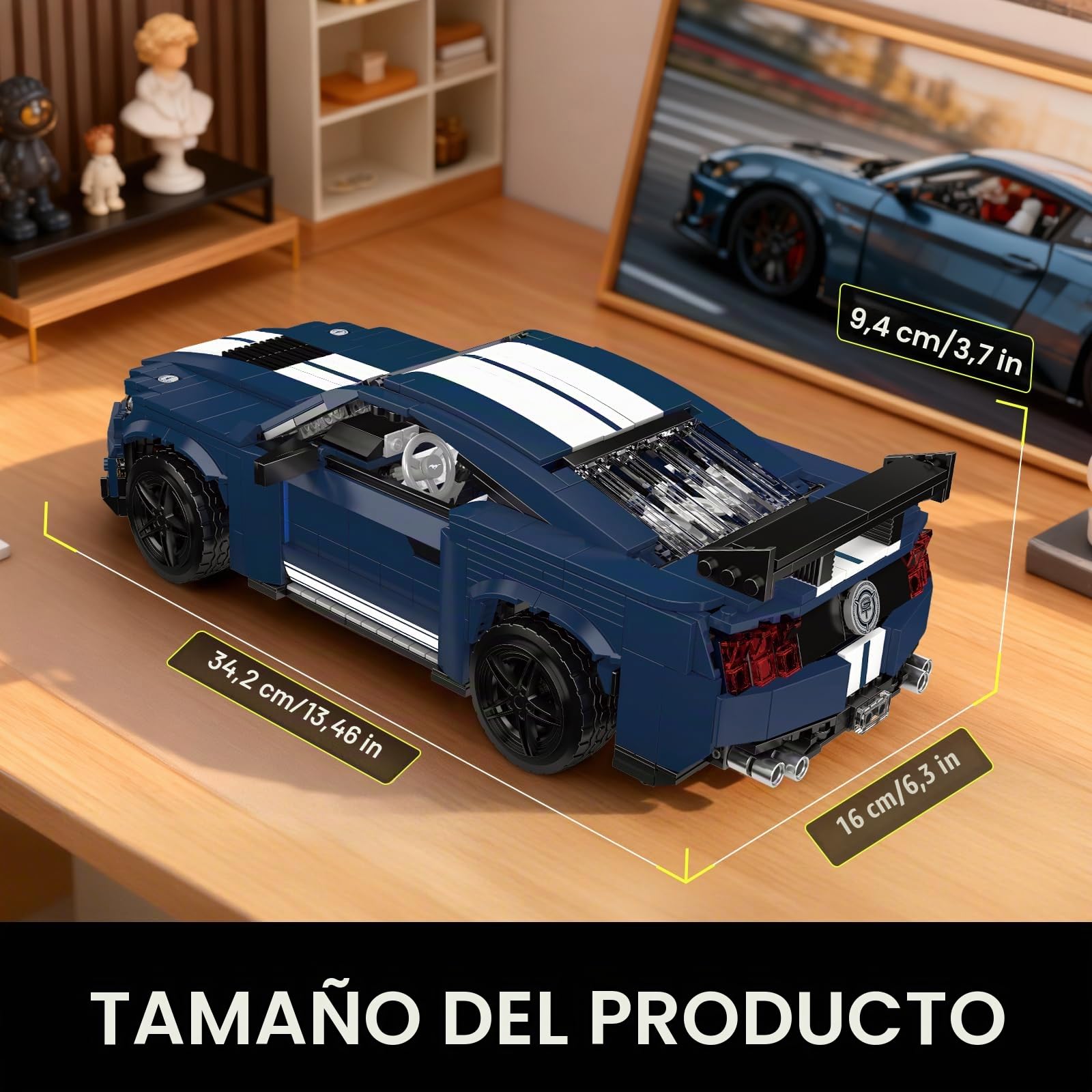 Mould King 10208 Technik - Juego de construcción de coche deportivo, 1556 piezas, bloques de sujeción, modelo clásico de coche muscular, modelo estático para adultos y jóvenes a partir de 14 años