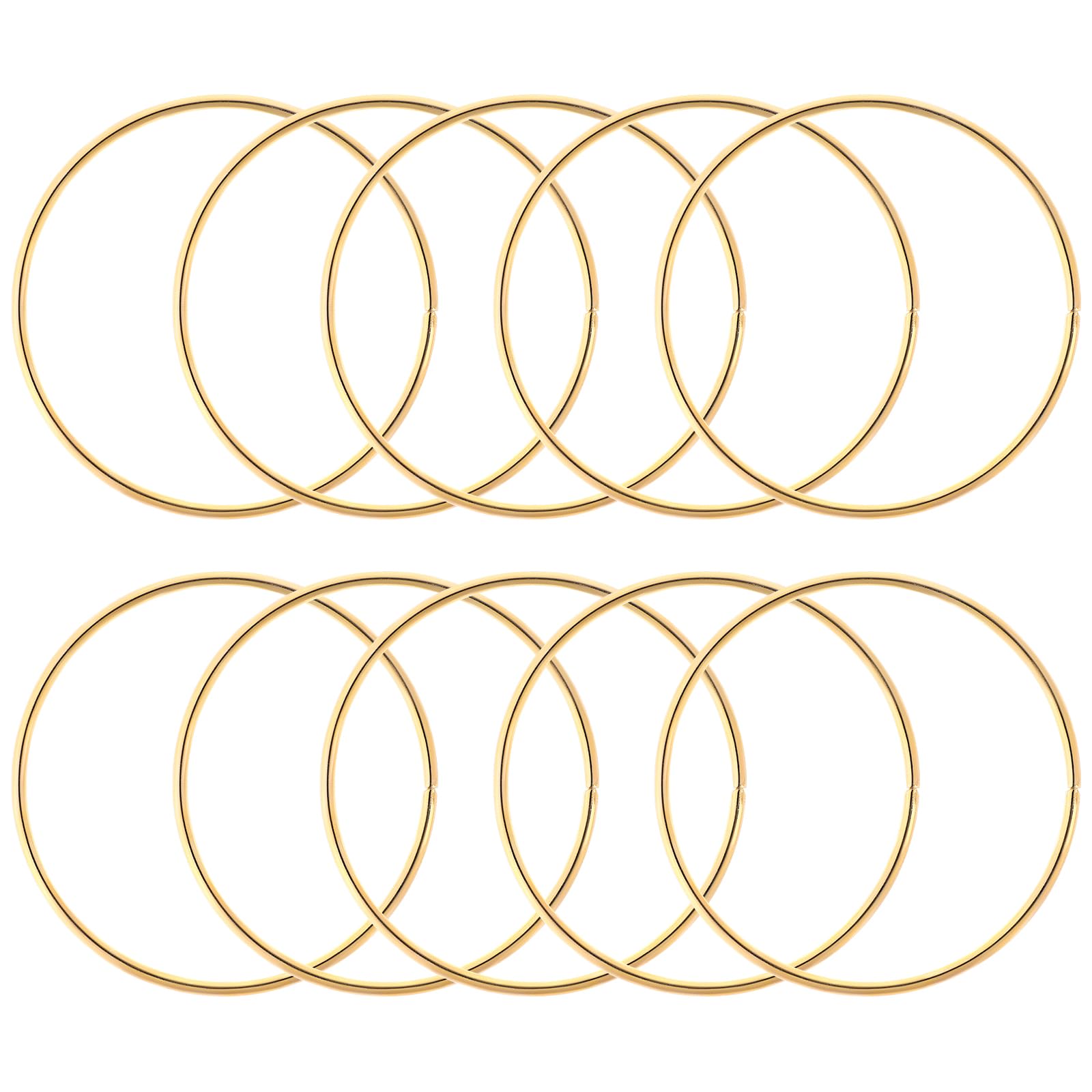 Lot de 10 anneaux en métal pour bricolage, décoration, macramé, artisanat, cerceaux floraux, pour la fabrication de couronnes de mariage, attrape-rêves et centres de table DIY suspendus au mur (doré
