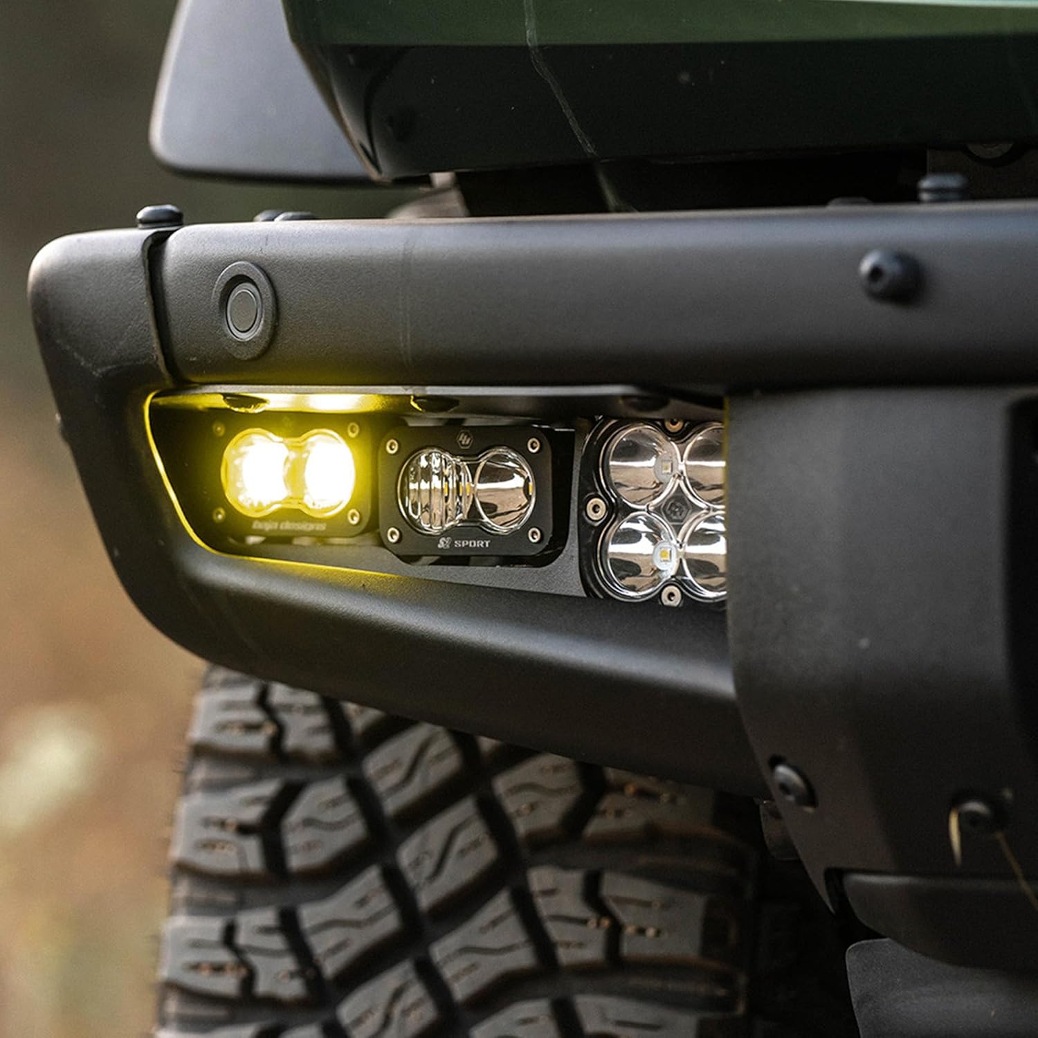 Baja Designs S2 SAE PRO Fog Pocket Kit for Ford Bronco 2021+ Steel Bumper, Upfitter Harness, 6 PCS LED (Clear)