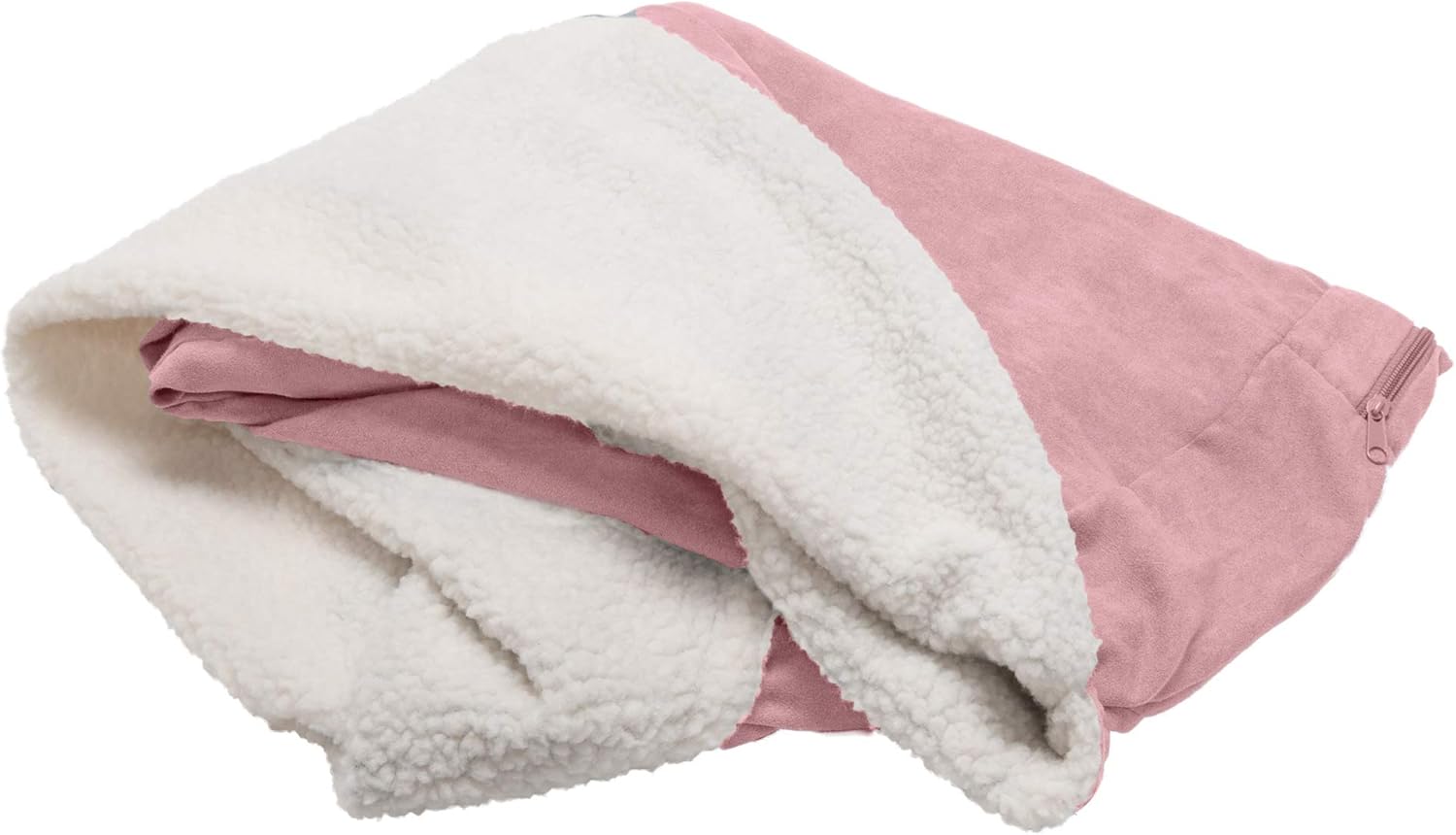 Furhaven Replacement Dog Bed Cover Sherpa & Suede Snuggery, Machine Washable - Blue, 44-inch