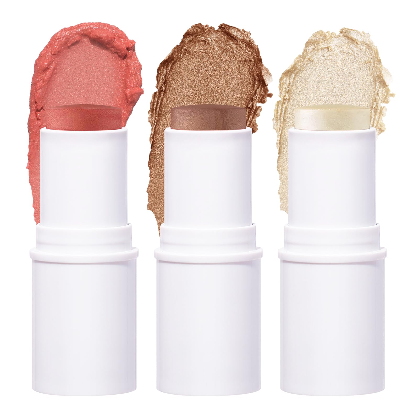 KIMUSE Face Sticks Trio, Blush, Highlighter & Contour Stick for Face Makeup