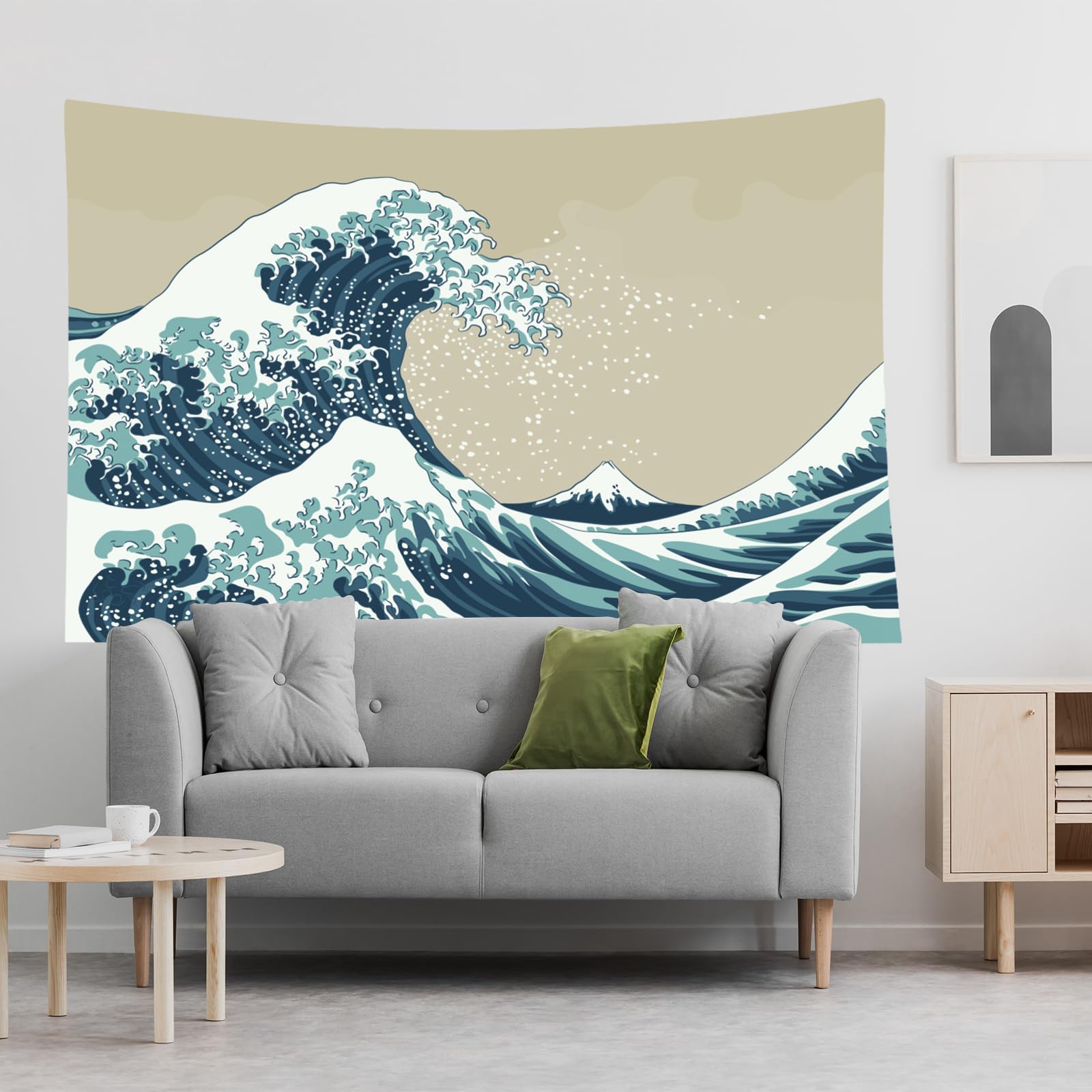 EMMTEEY Wave Tapestry for Bedroom 60X40 Tapestry for Nature Great Wave Mount Fuji Mens Tapestry for Living Room Inhouse