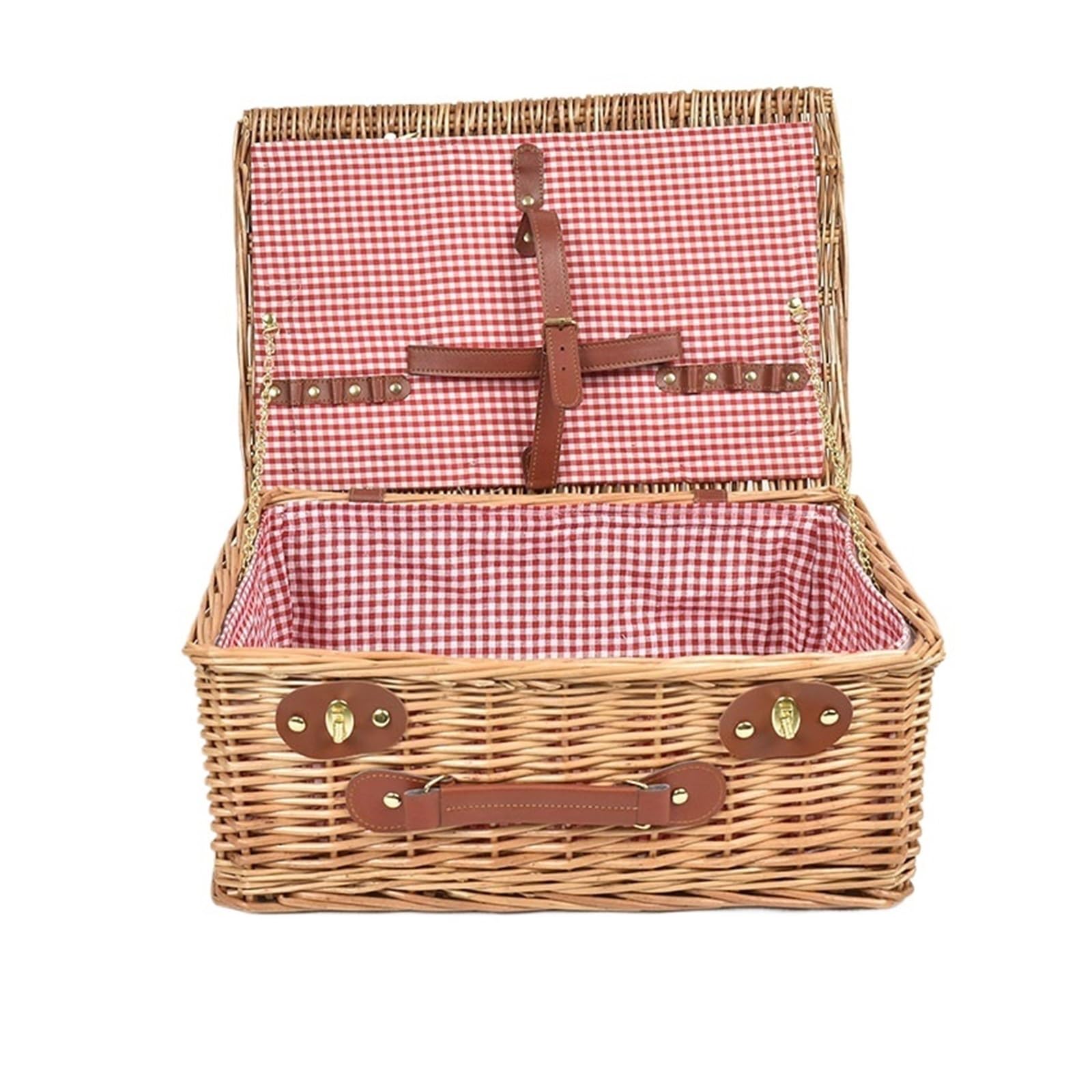 Caja de Picnic Hecha a Mano, Caja de Picnic, Cesta con Cubiertos, Cesta de ratán, Cesta de Almacenamiento, Accesorios de Picnic, Camping al Aire Libre, Juego Completo(Yellow)