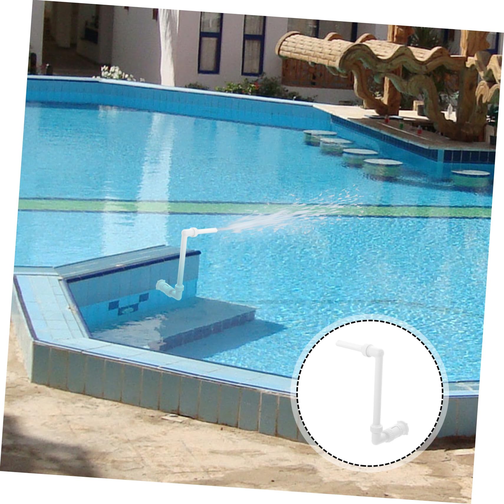 Soporte para Fuente de Piscina de Plástico PP Blanco 1 Juego